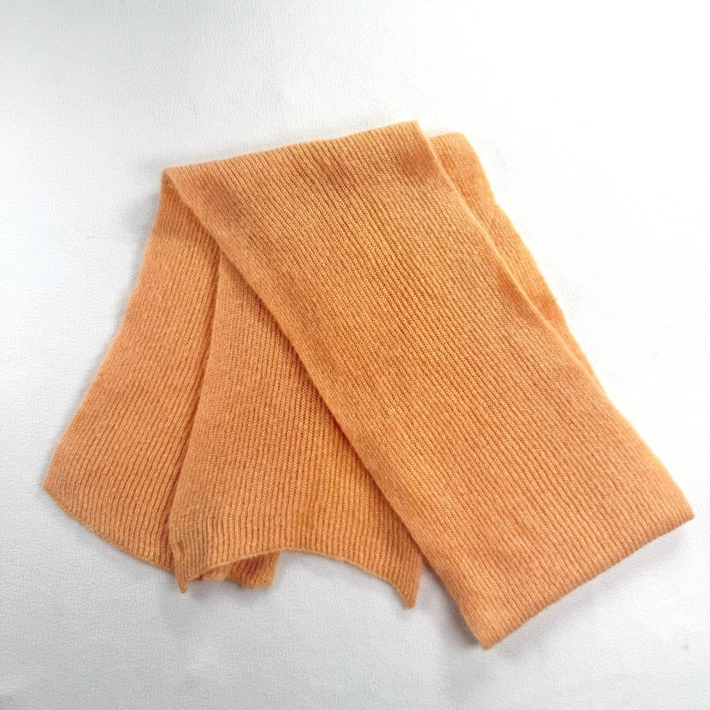 United Colors of Benetton Scarf Peach Orange Ribbed Knit Made in Italy Fuzzy